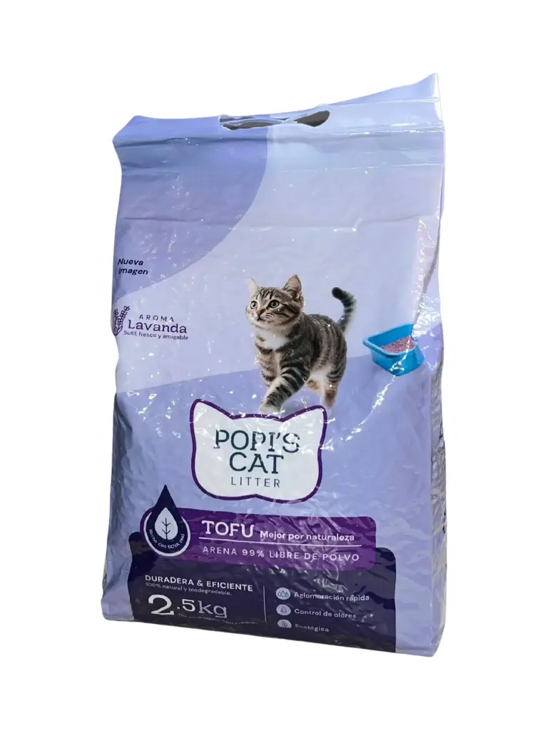 ARENA DE  TOFU POPIS CAT LITTER 2.5KG  (LAVANDA)